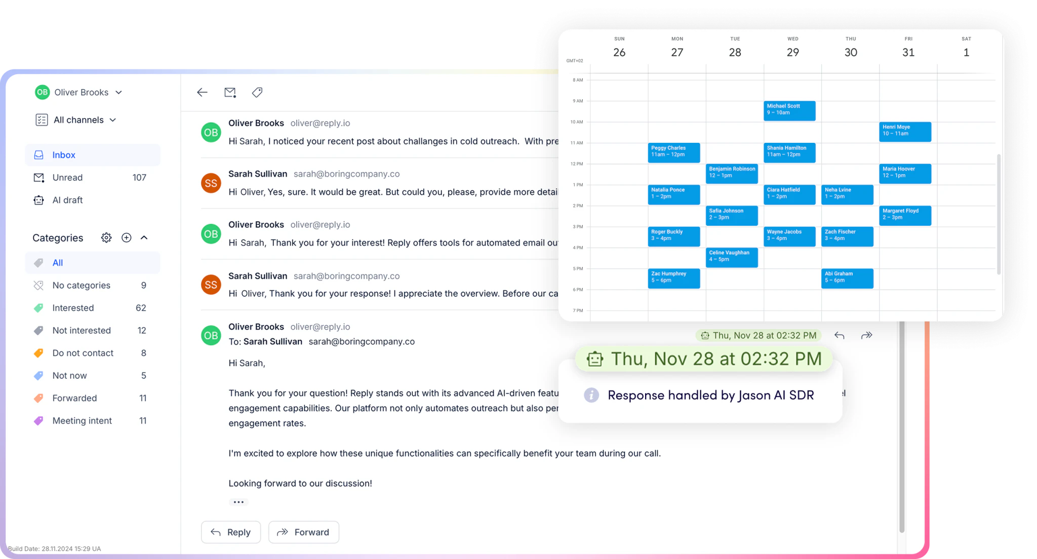screenshot of Jason AI SDR Agent